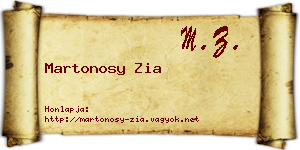 Martonosy Zia névjegykártya